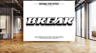 Break 3D editable text effect template Wall mural