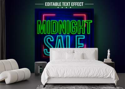 Midnight sale 3D editable text effect template Wall mural