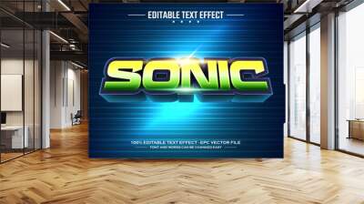 Sonic 3D editable text effect template Wall mural