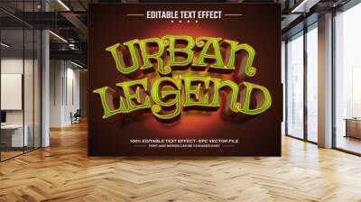 Urban legend 3D editable text effect template Wall mural