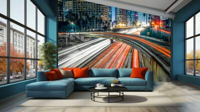 Los Angeles california city downtown at night Wall mural