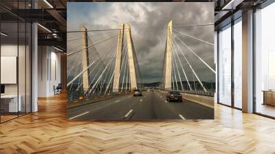 Tappan Zee Bridge across Hudson River Wall mural