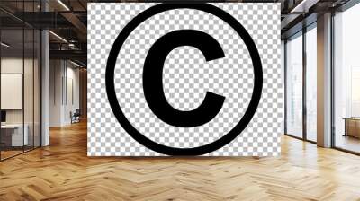 copyright symbol isolated on transparent background. copyright sign. copyright icon Wall mural