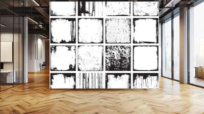 Grunge Square Backgrounds Frames Vector Wall mural