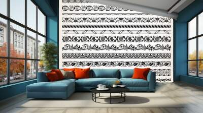 Ornamental border frame line vintage patterns 2 vector Wall mural