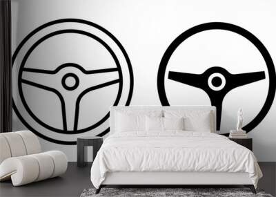 Steering wheel icon set. Automobile steer wheel vector symbol for trucks and cars. Wall mural