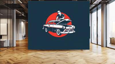 mechanic logo Wall mural