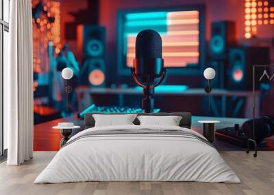 microphone and mixing console Wall mural