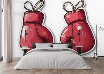 Pair of Leather Boxing Gloves Sport, Guard isolated on white background. Wall mural