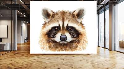 Charming and whimsical watercolor of a raccoon in a simple hand drawn cartoon style perfect for children s books storybooks and other creative projects Wall mural