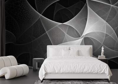 Mathematical style fractals, line art, flat design Wall mural