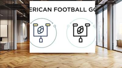 American football goal icon in filled, thin line, outline and stroke style. Vector illustration of two colored and black american football goal vector icons designs can be used for mobile, ui, web Wall mural