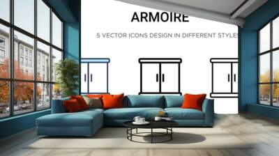 Armoire icon in filled, thin line, outline and stroke style. Vector illustration of two colored and black armoire vector icons designs can be used for mobile, ui, Wall mural