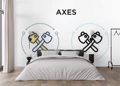 Axes icon in filled, thin line, outline and stroke style. Vector illustration of two colored and black axes vector icons designs can be used for mobile, ui, web Wall mural