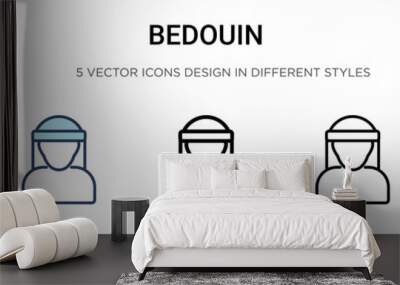 Bedouin icon in filled, thin line, outline and stroke style. Vector illustration of two colored and black bedouin vector icons designs can be used for mobile, ui, web Wall mural