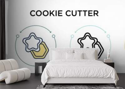 Cookie cutter icon in filled, thin line, outline and stroke style. Vector illustration of two colored and black cookie cutter vector icons designs can be used for mobile, ui, web Wall mural