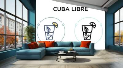 Cuba libre icon in filled, thin line, outline and stroke style. Vector illustration of two colored and black cuba libre vector icons designs can be used for mobile, ui, web Wall mural