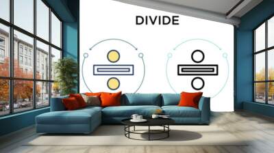 Divide icon in filled, thin line, outline and stroke style. Vector illustration of two colored and black divide vector icons designs can be used for mobile, ui, web Wall mural