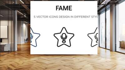 Fame icon in filled, thin line, outline and stroke style. Vector illustration of two colored and black fame vector icons designs can be used for mobile, ui, web Wall mural