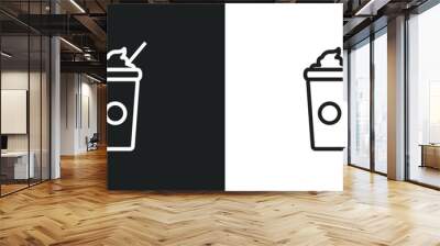 frappuccino outline icon in white and black colors. frappuccino flat vector icon from drinks collection for web, mobile apps and ui. Wall mural