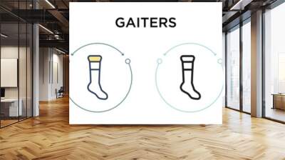 Gaiters icon in filled, thin line, outline and stroke style. Vector illustration of two colored and black gaiters vector icons designs can be used for mobile, ui, web Wall mural