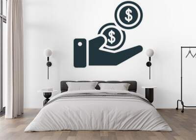 Get money glyph icon vector on white background. Flat vector get money icon symbol sign from modern marketing collection for mobile concept and web apps design. Wall mural