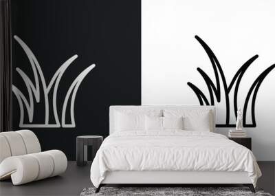 grass outline icon in white and black colors. grass flat vector icon from autumn collection for web, mobile apps and ui. Wall mural