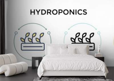 Hydroponics icon in filled, thin line, outline and stroke style. Vector illustration of two colored and black hydroponics vector icons designs can be used for mobile, ui, web Wall mural