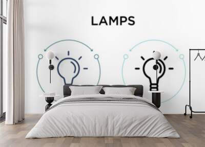 Lamps icon in filled, thin line, outline and stroke style. Vector illustration of two colored and black lamps vector icons designs can be used for mobile, ui, web Wall mural