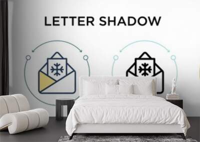 Letter shadow icon in filled, thin line, outline and stroke style. Vector illustration of two colored and black letter shadow vector icons designs can be used for mobile, ui, web Wall mural