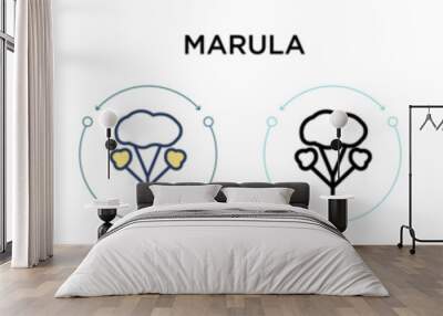 Marula icon in filled, thin line, outline and stroke style. Vector illustration of two colored and black marula vector icons designs can be used for mobile, ui, web Wall mural