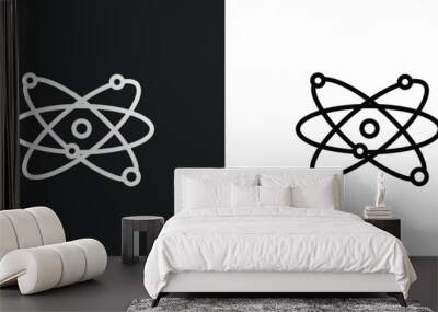 molecular outline icon in white and black colors. molecular flat vector icon from chemistry collection for web, mobile apps and ui. Wall mural