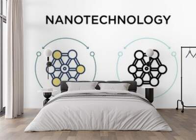 Nanotechnology icon in filled, thin line, outline and stroke style. Vector illustration of two colored and black nanotechnology vector icons designs can be used for mobile, ui, web Wall mural