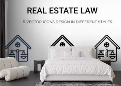 Real estate law icon in filled, thin line, outline and stroke style. Vector illustration of two colored and black real estate law vector icons designs can be used for mobile, ui, Wall mural