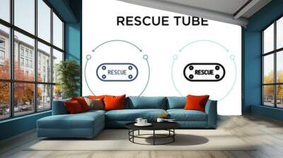 Rescue tube icon in filled, thin line, outline and stroke style. Vector illustration of two colored and black rescue tube vector icons designs can be used for mobile, ui, web Wall mural