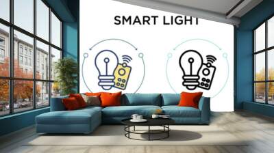 Smart light icon in filled, thin line, outline and stroke style. Vector illustration of two colored and black smart light vector icons designs can be used for mobile, ui, web Wall mural