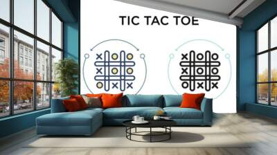 Tic tac toe icon in filled, thin line, outline and stroke style. Vector illustration of two colored and black tic tac toe vector icons designs can be used for mobile, ui, web Wall mural