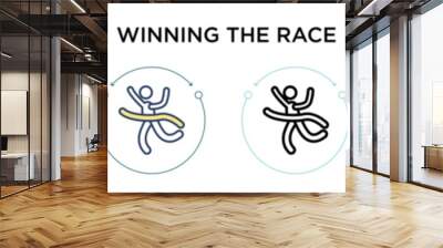 Winning the race icon in filled, thin line, outline and stroke style. Vector illustration of two colored and black winning the race vector icons designs can be used for mobile, ui, web Wall mural