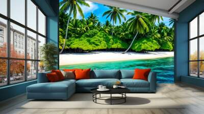 beach with palm trees Wall mural