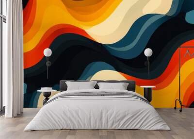 Abstract wavy background with vibrant colors. Wall mural