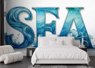 sea text Wall mural