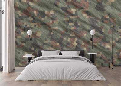 Seamless illustrations. Textile camouflage- pattern abstract Wall mural