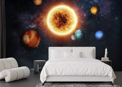 Discovering science, Open book revealing the solar system Wall mural