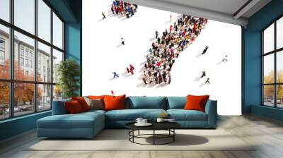 Large group of people with questions Wall mural