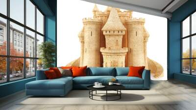 Sand Castle on a white background Wall mural