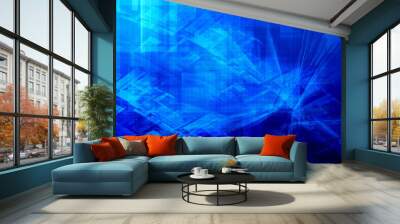 Abstract blue digital technology background and wallpaper.Futuristic concept. Wall mural