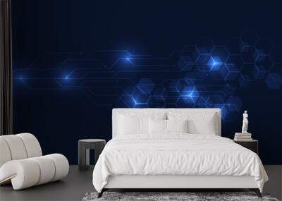 Abstract technology background. Futuristic digital space technology concept. Wall mural