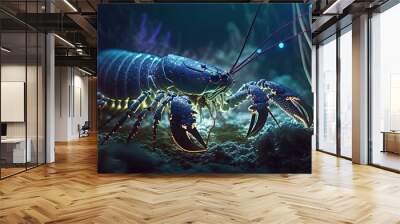 lobster in colorful underwater world created with generative ai technology Wall mural