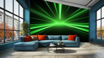 abstract background with green rays Wall mural