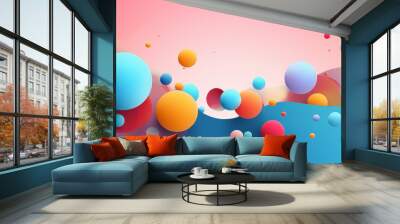 Amazing abstract vector 3D colorful balls illustration Wall mural